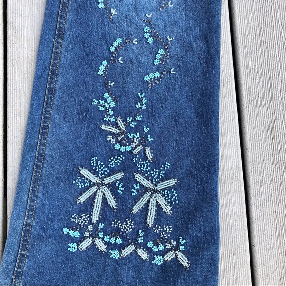 INC INTERNATIONAL CONCEPTS Beaded Boho Jeans, sz 8 - Picture 2 of 8